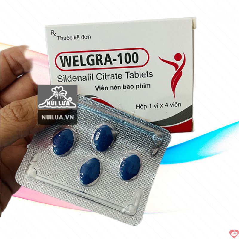 Welgra 100mg tăng cường sinh lực hộp 4 viên thuốc cường dương 