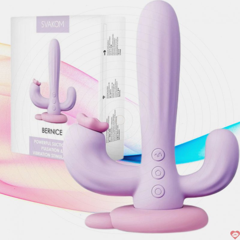 Dương Vật Giả Svakom Bernice 3 Đầu Rung Hút 10 Chế Độ