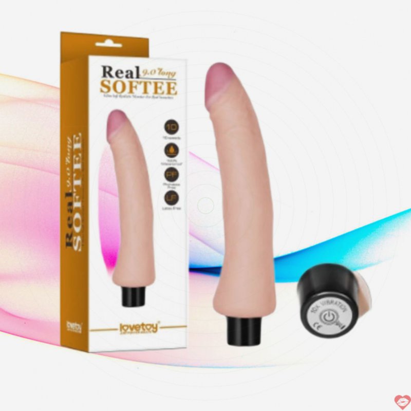 Dương Vật Giả Lovetoy Real Softee Siêu Mềm Dài 10 In  Với 10 Tần Số Rung