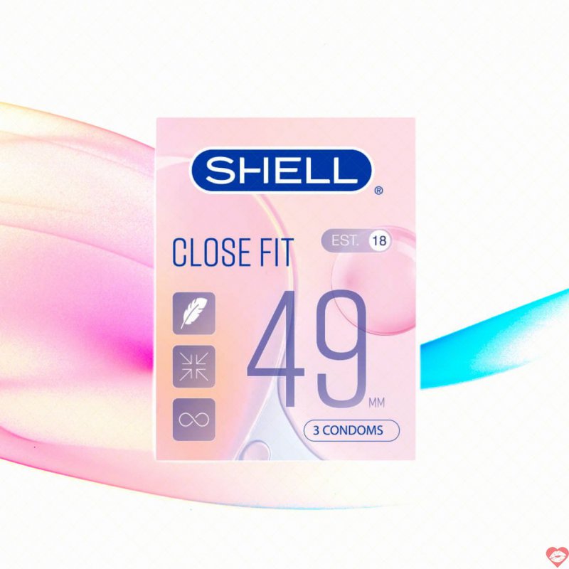 Bao cao su Shell Close Fit siêu mỏng 49mm chống tuột kéo dài thời gian hộp 3 