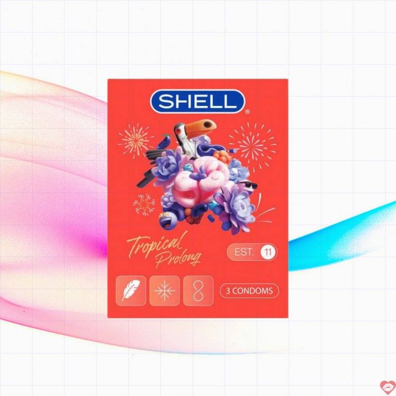 Bao cao su Shell Tropical Prolong hương nhiệt đới siêu mỏng kéo dài 