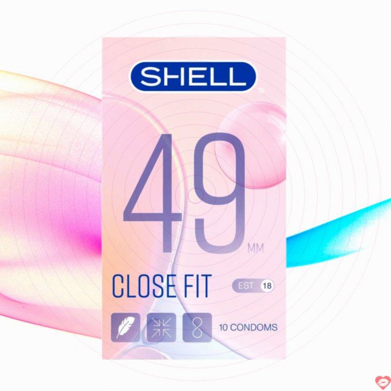 Bao cao su Shell Close Fit size nhỏ 49mm siêu mỏng chống tuột 10 cái 