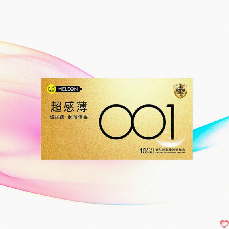 Bao cao su Meleon 001 Gold siêu mỏng mềm mại hộp 10 cái 