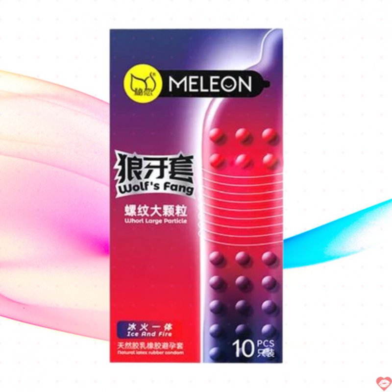 Bao cao su Meleon Wolfs Fang hạt lớn siêu kích thích mát lạnh cuồng nhiệt hộp 10 cái 