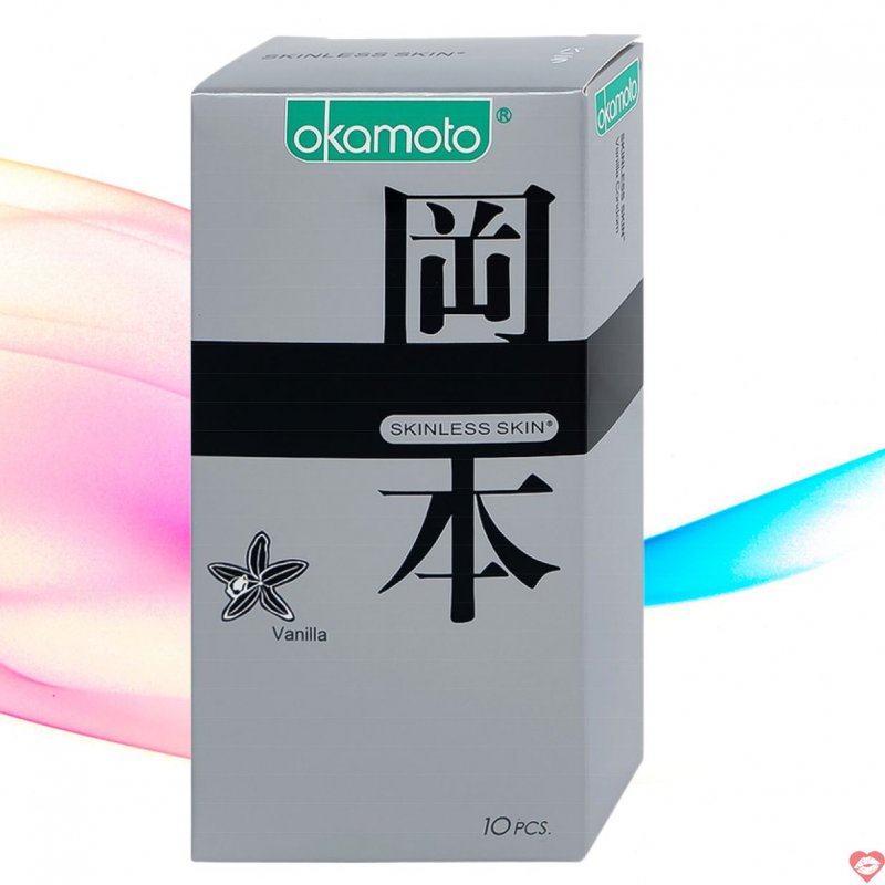 Bao cao su Okamoto Vanilla siêu mỏng hương vani quy cách 10 cái an toàn 