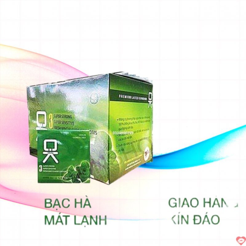 Bao cao su Ok Rocmen hương bạc hà 144c dành cho gia đình.