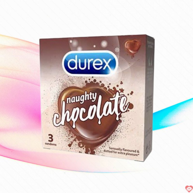 Bao cao su Durex Naughty Chocolate hộp 3 cái cao su tự nhiên 