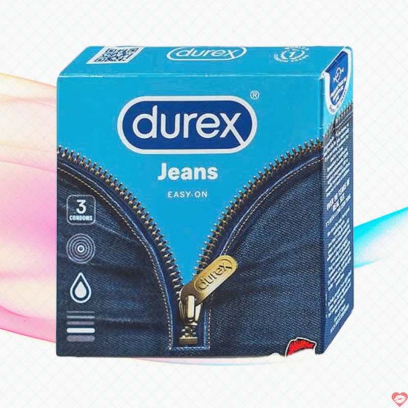 Bao cao su Durex Jeans 3 cái mỏng an toàn chống STD chuẩn 
