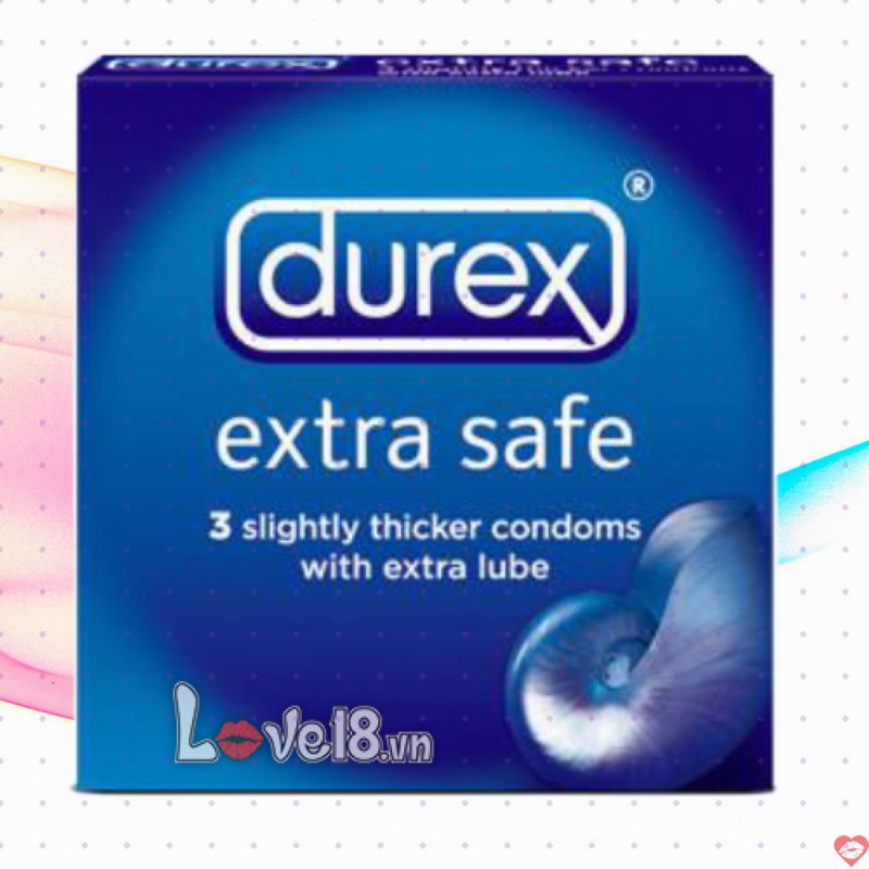 Bao cao su Durex Extra Safe nhiều chất bôi trơn bảo vệ an toàn sex 