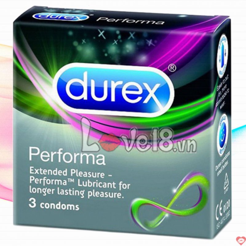 Bao Cao Su Durex Performa Kéo Dài Thời Gian Hộp 3 Cái Chính Hãng 