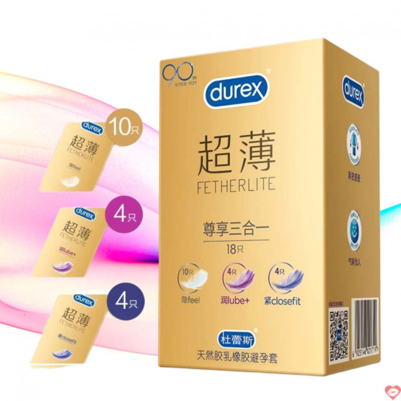 Bao cao su Durex Premium Fetherlite 18c siêu mỏng thoáng nhẹ 
