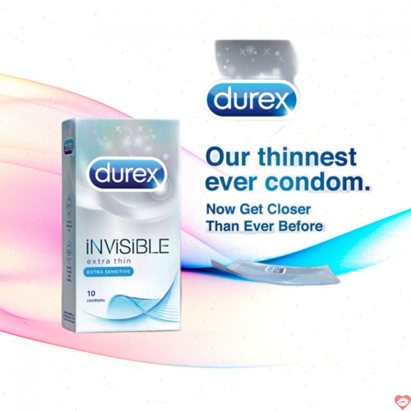 BCS Durex Invisible Extra Thin 10s siêu mỏng không mùi thoáng nhẹ 