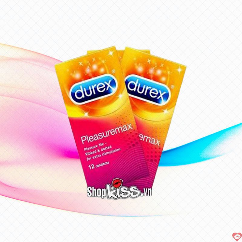 Bao cao su gân gai Durex Pleasure Max chính hãng hộp 12 cái siêu mỏng 
