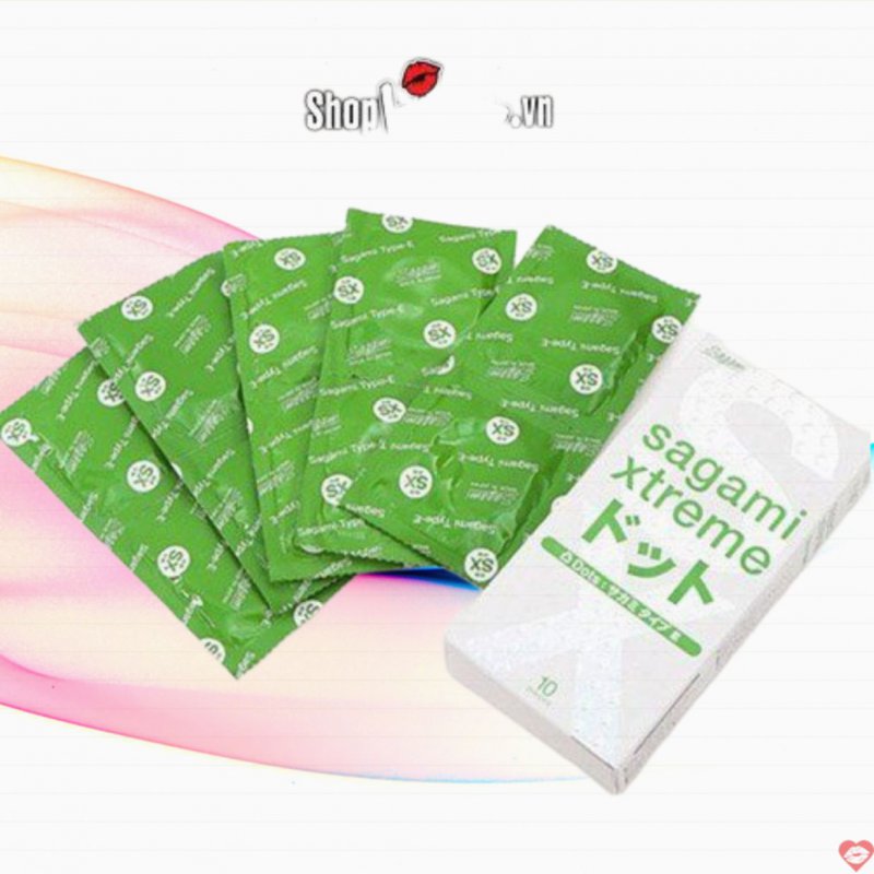 Bao cao su gai nhẹ Sagami Xtreme White siêu mỏng hộp 10 cái an toàn 