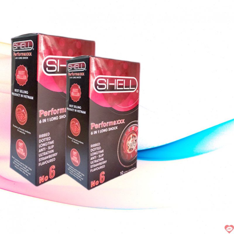 Bao cao su Shell Premium 6 trong 1 hương dâu kéo dài cuộc yêu 
