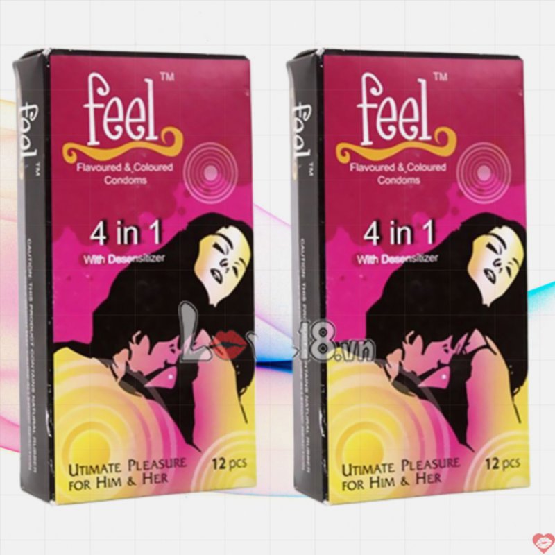 Bao Cao Su Kéo Dài Feel Hương Dâu - Kéo Dài, Gân Gai, An Toàn 