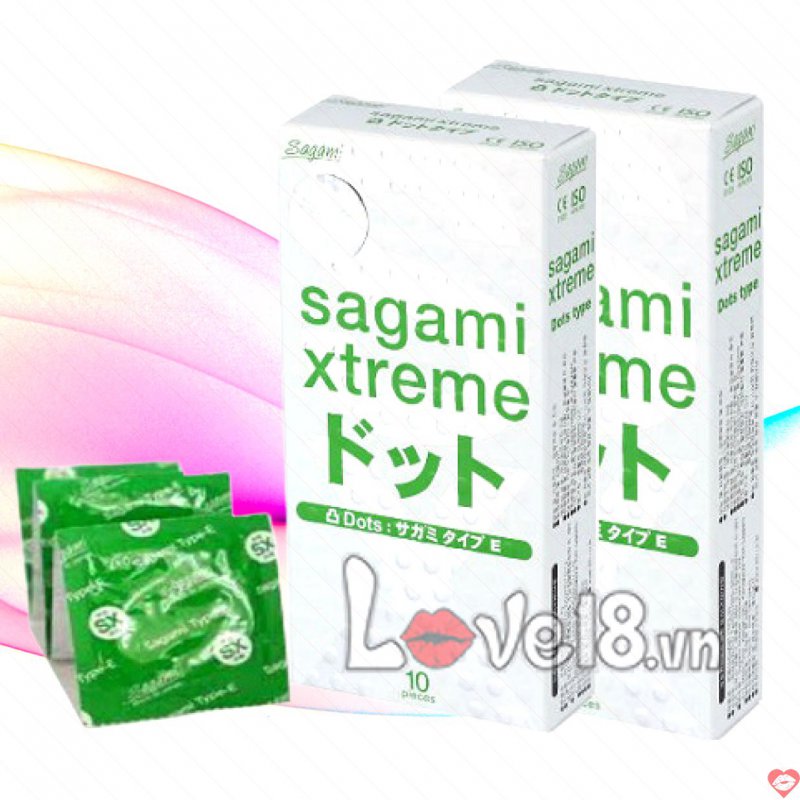 Bao Cao Su Sagami Xtreme Type E 10 Cái Siêu Mỏng Truyền Nhiệt Tốt 