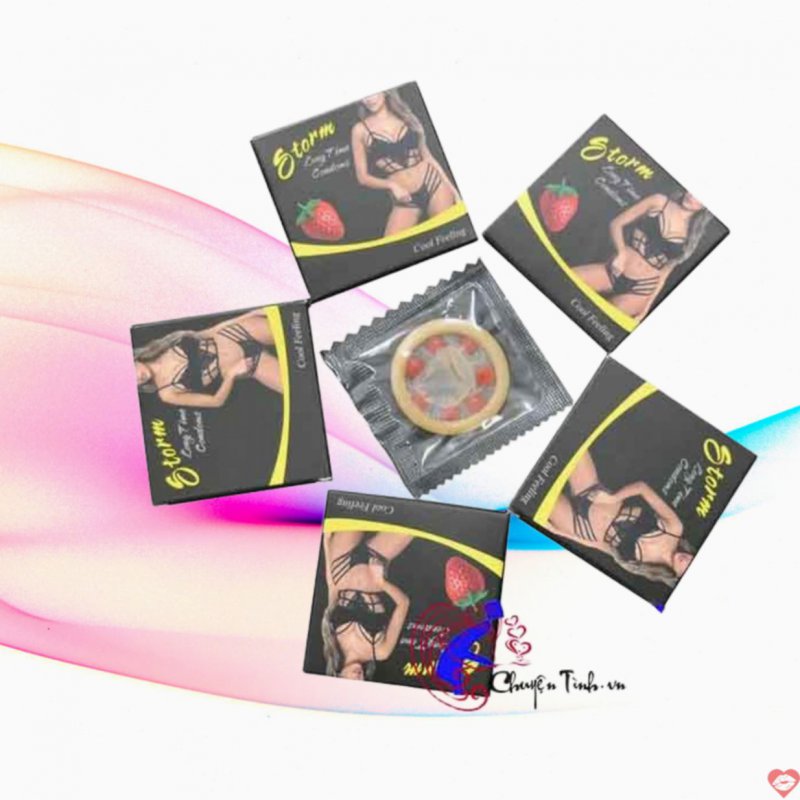 Bao cao su Storm bi mềm 7 hạt kích thích, an toàn, siêu sướng 