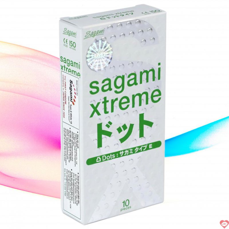 Bao cao su Sagami Xtreme Blue siêu mỏng gân gai an toàn 