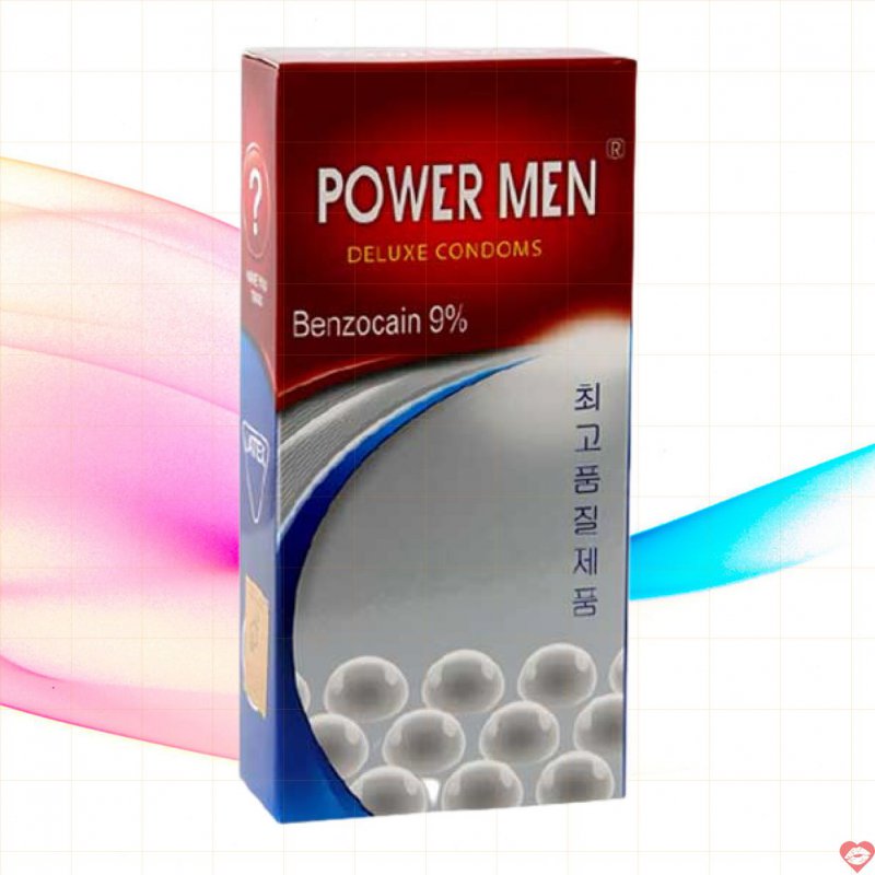 Bao cao su Powermen ngọc trai siêu mỏng siêu kéo dài gai nổi 