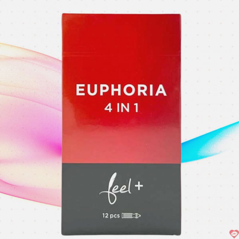 Bao cao su Feel Euphoria 4 in 1 gân gai kéo dài hương dâu ngọt dịu 