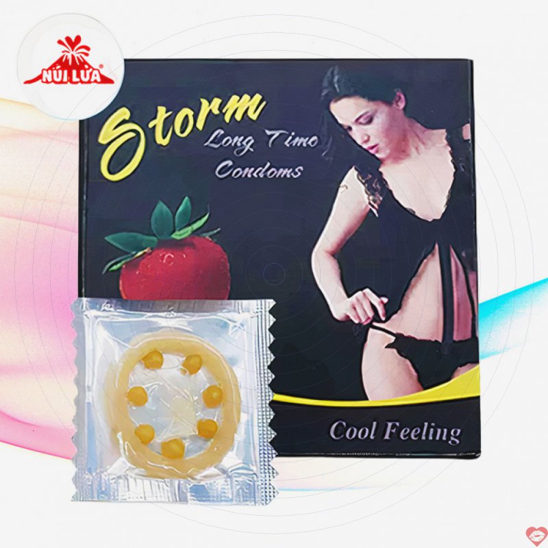 Bao Storm Strawberry 7 bi to kéo dài thời gian kích thích hưng phấn 