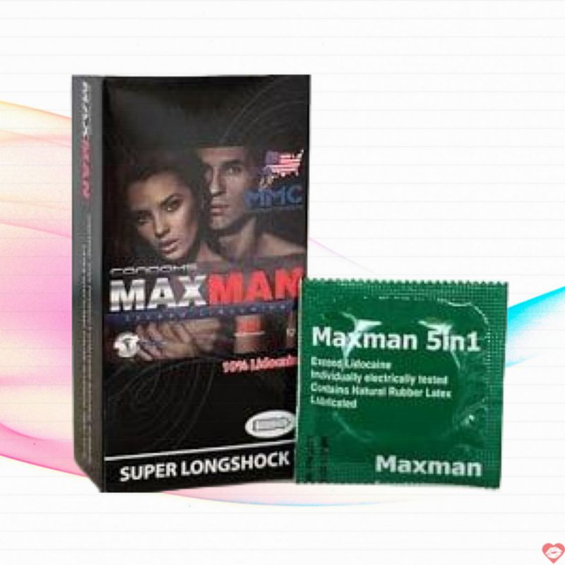 Bao cao su Maxman 5in1 đẳng cấp Mỹ kéo dài thời gian tăng khoái cảm 