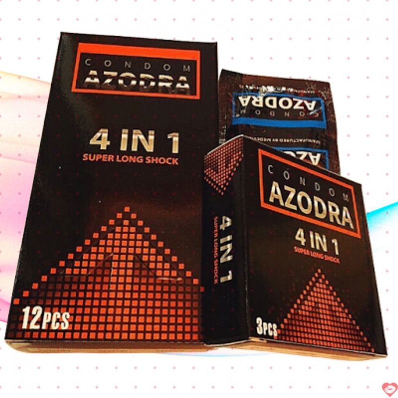 Bao cao su AZODRA 4IN1 gân gai kéo dài tăng khoái cảm 