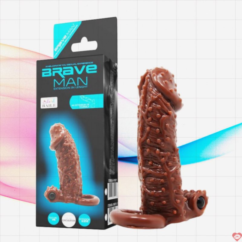 Bao cao su đôn dên rung Baile Braveman nâu, tăng khoái cảm 