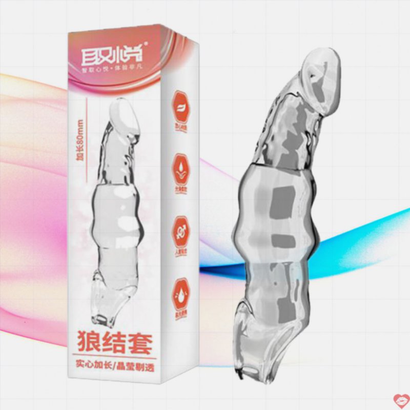 Bao đôn dên Aichao Wolf Knot L silicon trong suốt gân guốc tăng khoái cảm 