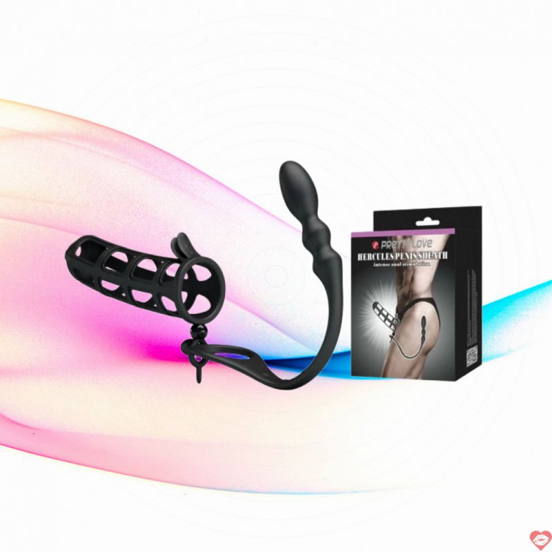 Pretty Love Hercules Penis Sheath bao đôn dên dạng lưới kết hợp kích thích hậu môn