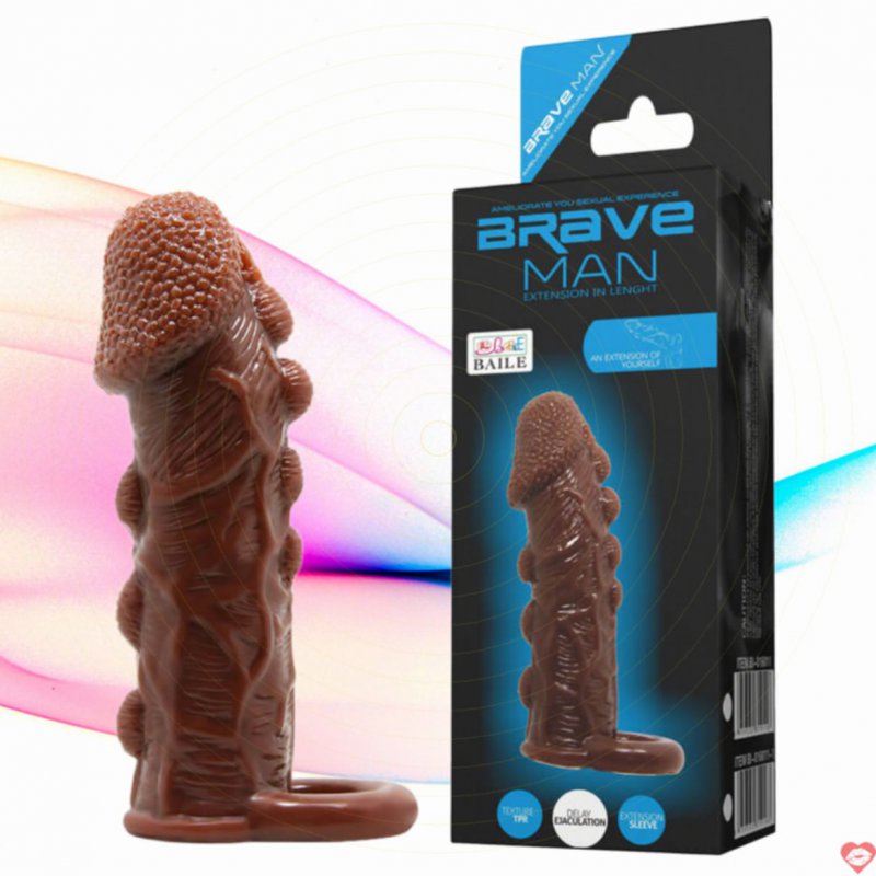 Bao cao su đôn dên Baile Braveman nâu có dây đeo