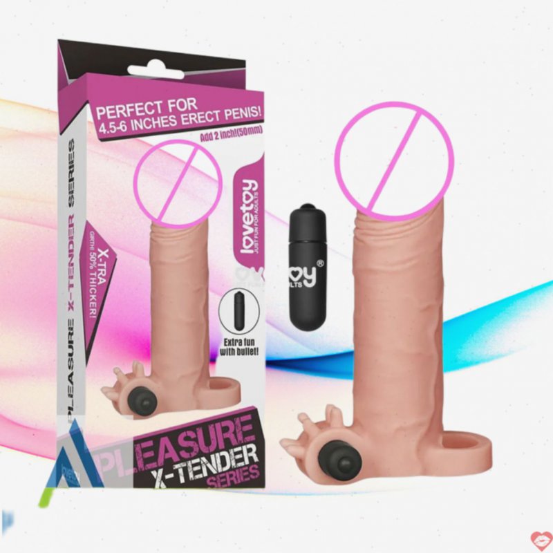 Bao cao su tăng chiều dài 5cm có rung quai đeo Lovetoy X-Tender