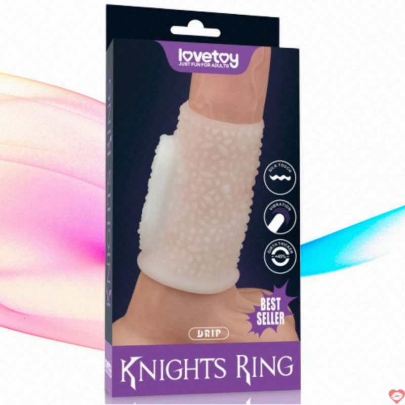 Bao Cao Su Đôn Dên Khúc - Có Gai - Rung - Mềm Mịn - Knights Ring Lovetoy USA