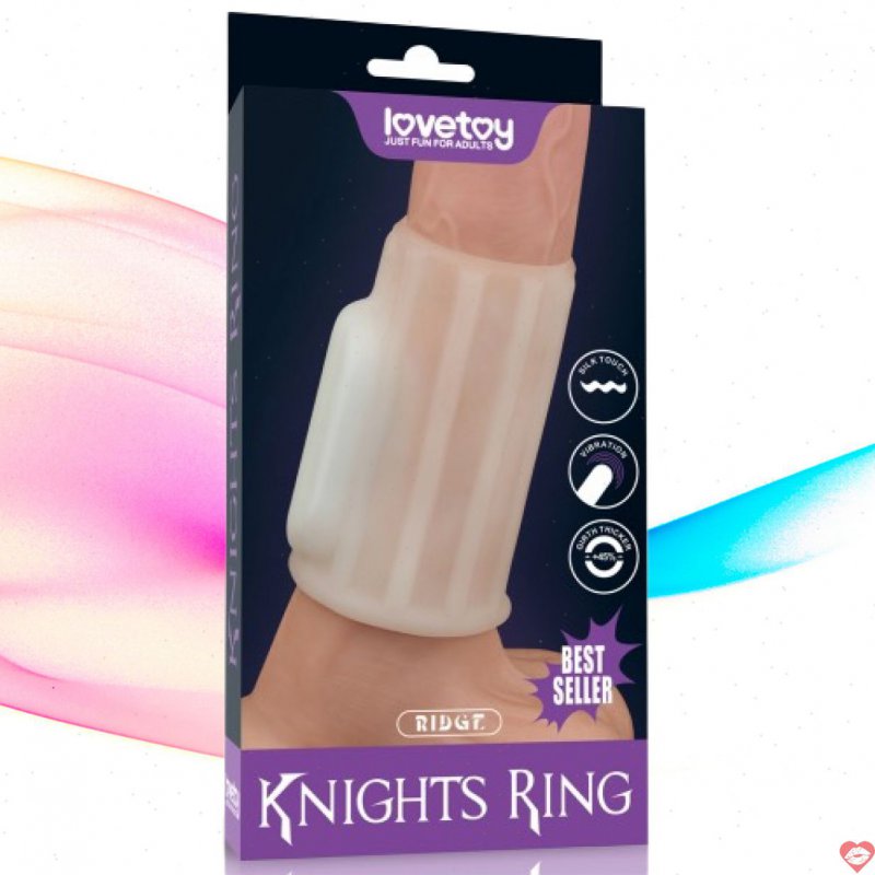Bao Cao Su Đôn Dên Khúc - Có Gân - Rung - Mềm Mịn - Knights Ring Lovetoy USA