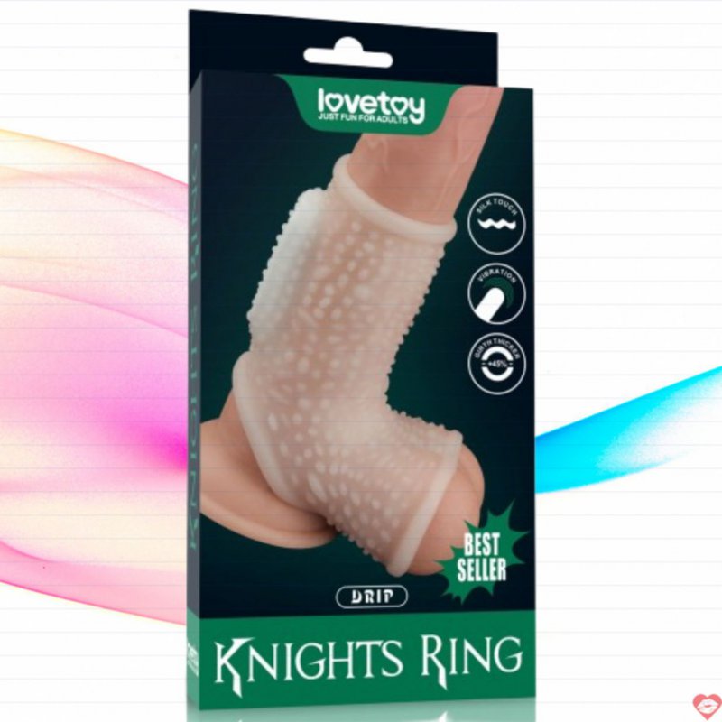 Bao Cao Su Đôn Dên Khúc Có Quai Đeo - Rung - Gai - Knights Ring Lovetoy USA