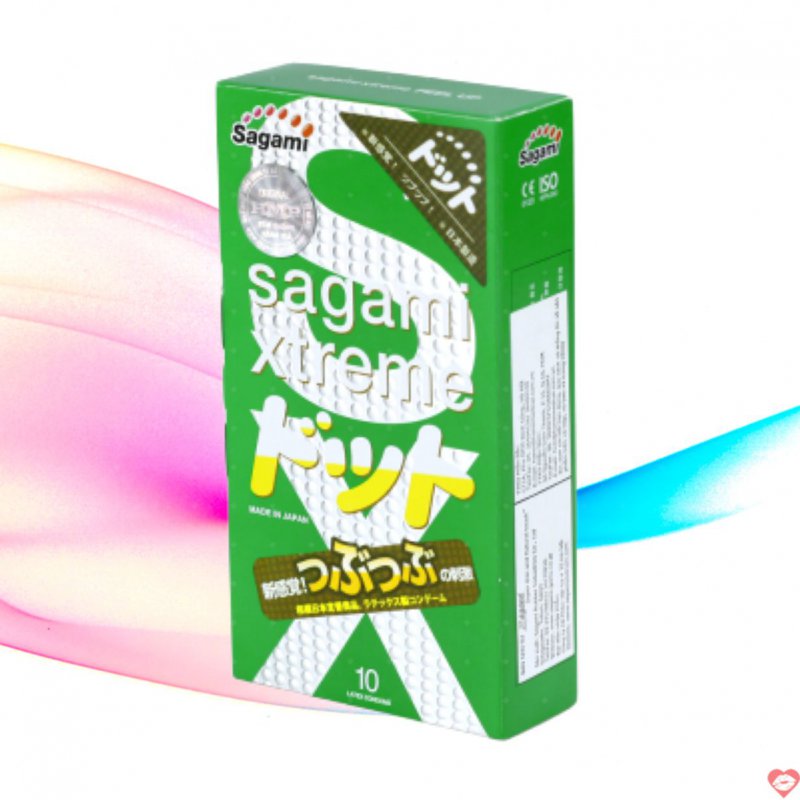 Bao Cao Su Sagami Xtreme Green Gân Gai Hộp 10 Chiếc