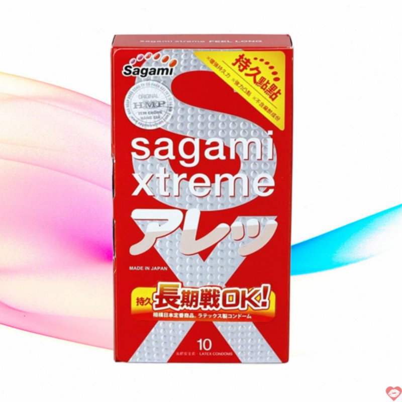 Bao Cao Su Sagami Xtreme Feel Long – Hộp 10 Chiếc Có Gai Kéo Dài Thời Gian