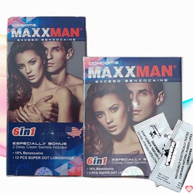 Bao Cao Su Maxman 6in1 + Tặng Kem Bôi Kéo Dài Thời Gian