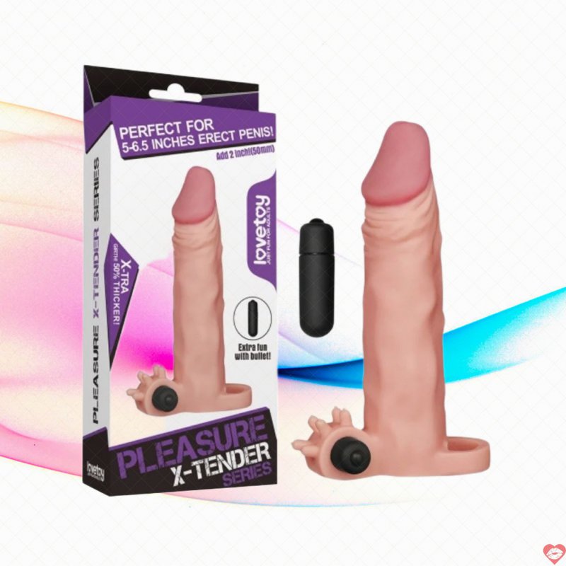 Bao Cao Su Đôn Dên Tăng Kích Thước Rung Mạnh Lovetoy Pleasure X-Tender 2