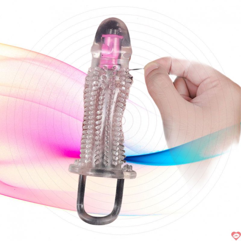 Bao Cao Su Đôn Dên Gai Rung Đầu Có Quai Đeo Silicon Siêu Mềm
