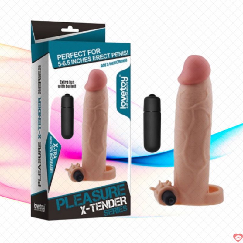 Bao Cao Su Đôn Dên 7cm Cao Cấp Rung Lovetoy Pleasure X-Tender Series