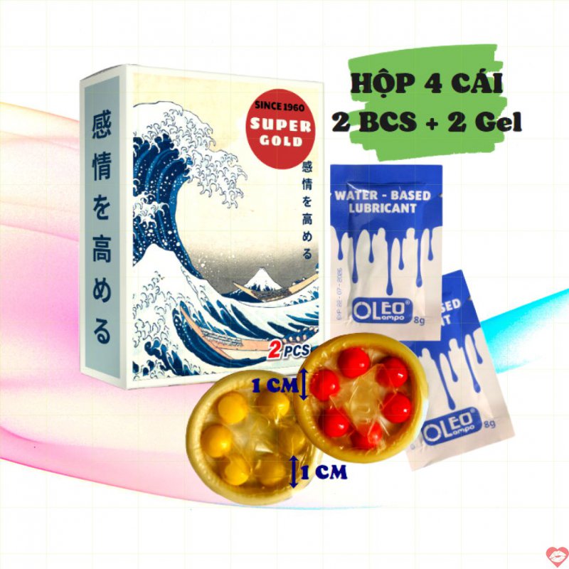 Bao Cao Su Bi Lớn Super Gold Nhật Bản Chính Hãng Hộp 4 Cái - Hàng Chính Hãng - Tặng