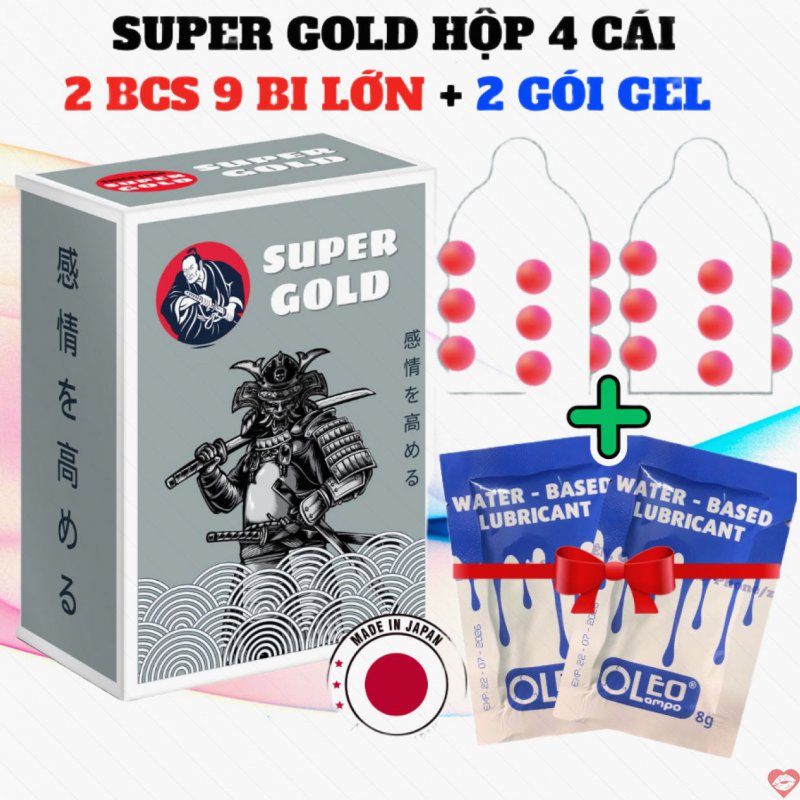 Bao Cao Su 9 Bi Super Gold Hộp 2 Cái