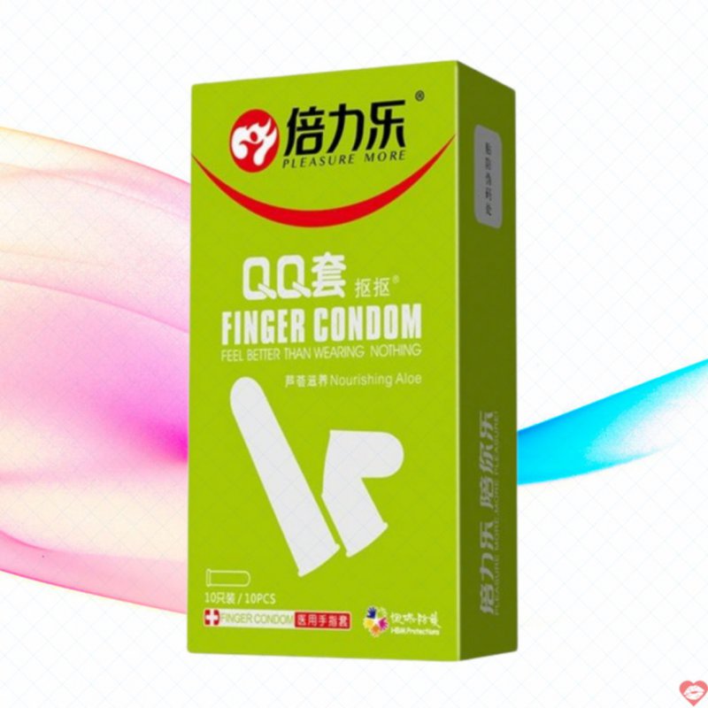 Bao cao su ngón tay nha đam Beilile QQ Aloe hộp 10 cái đa dạng 