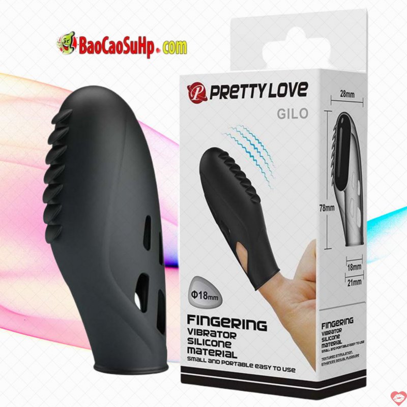 Ngón tay rung Prettylove Gilo vân lưỡi nổi kích thích khoái cảm cao 