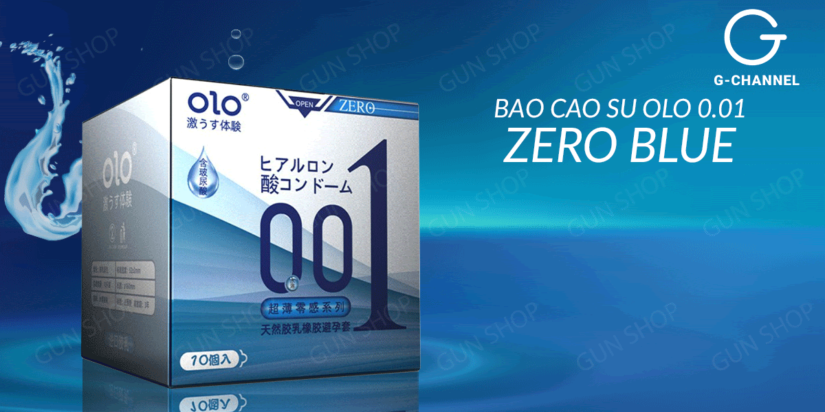  Phân phối Bao cao su OLO 0.01 Zero Blue - Siêu mỏng nhiều gel - Hộp 10 cái giá sỉ