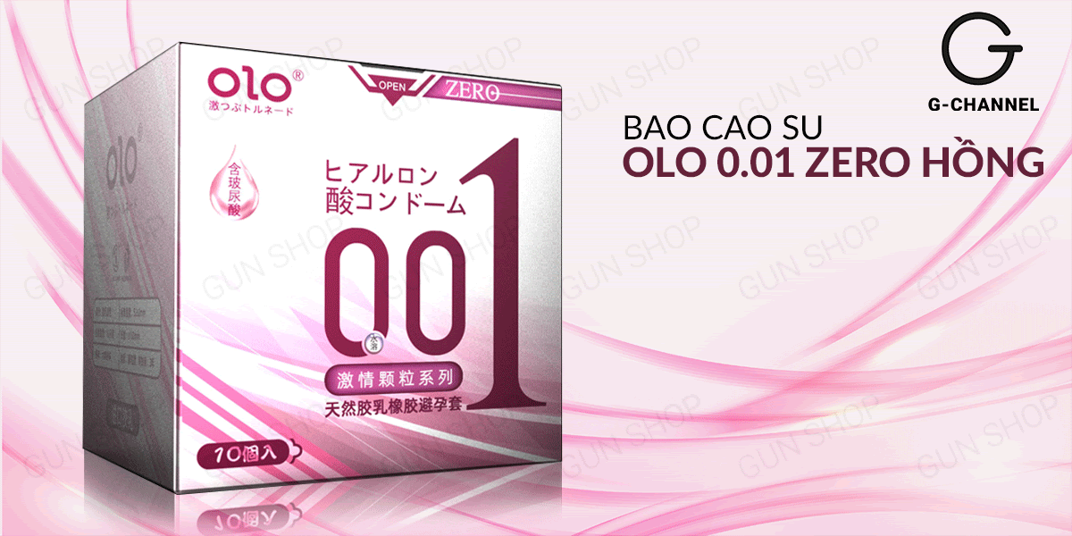 Sỉ Bao cao su OLO 0.01 Zero Hồng - Siêu mỏng có hạt nhiều gel bôi chính hãng