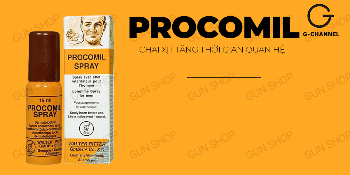  Bán Chai xịt Đức Procomil - Kéo dài thời gian - Chai 15ml hàng xách tay