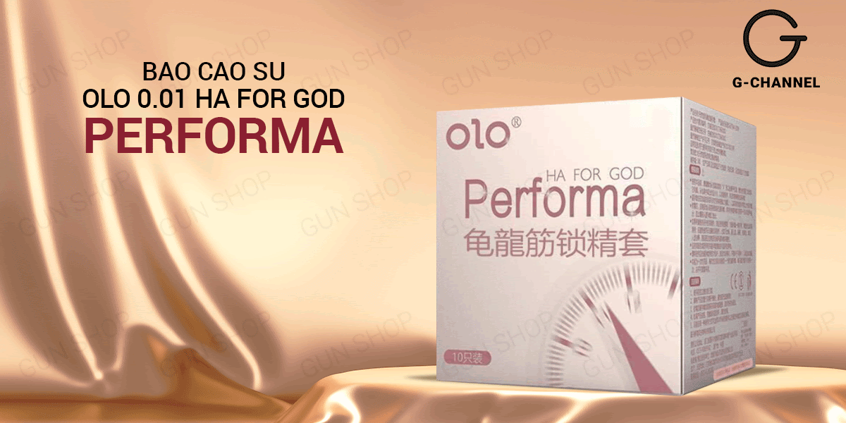 Cung cấp Bao cao su OLO 0.01 Performa Ha For God - Siêu mỏng kéo dài thời gian - Hộp 10 cái hàng mới về